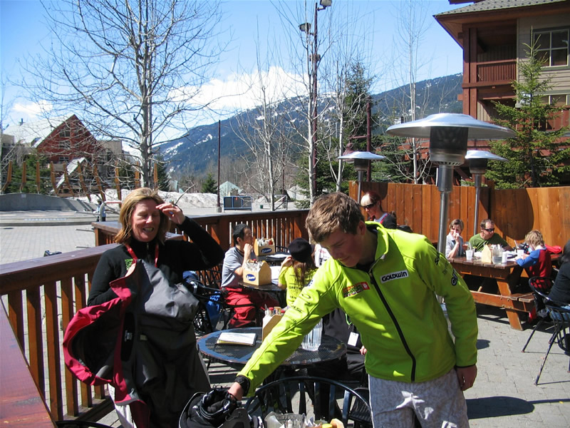 Kim and Tim outside Dusty's, Whistler, 2009