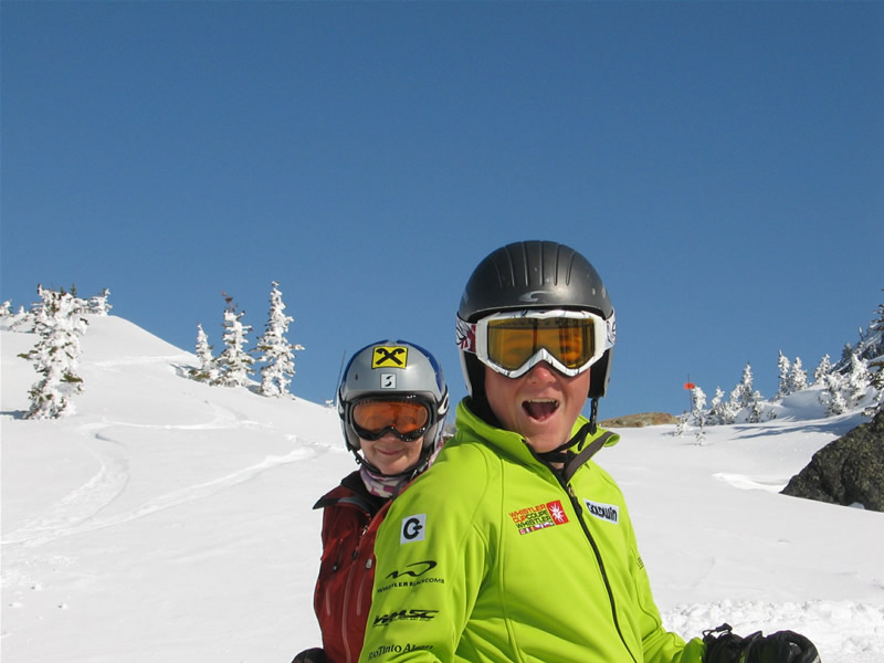 Tim and Frankie. Highway 86, Whistler, 2009.